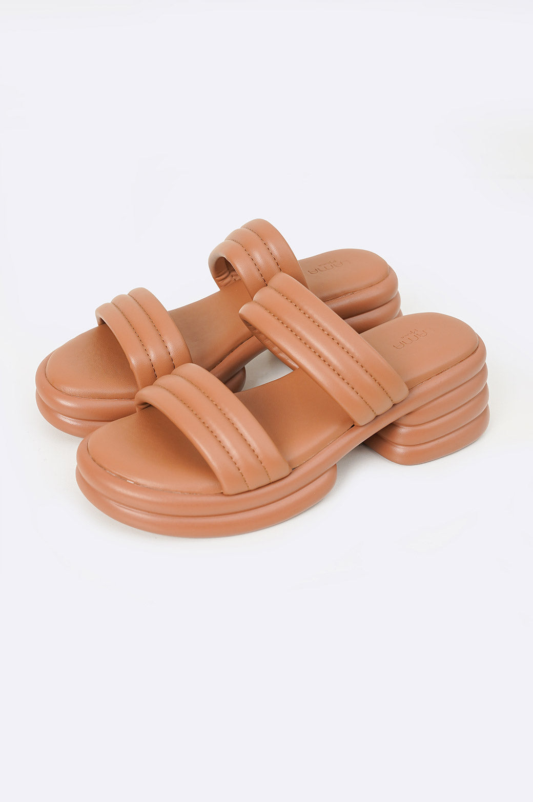 TAN BLOCK BUBBLE HEEL