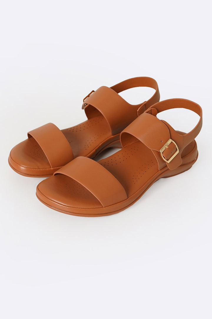 TAN BUCKLED MAMA SANDALS