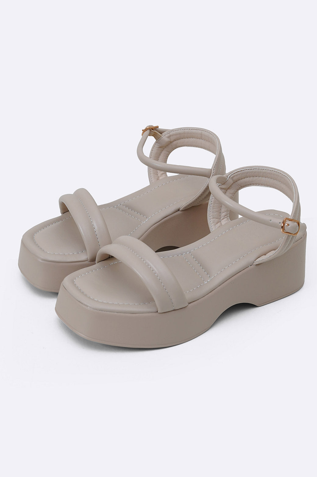 BEIGE LIGHTWEIGHT WIDE MAMA SANDALS