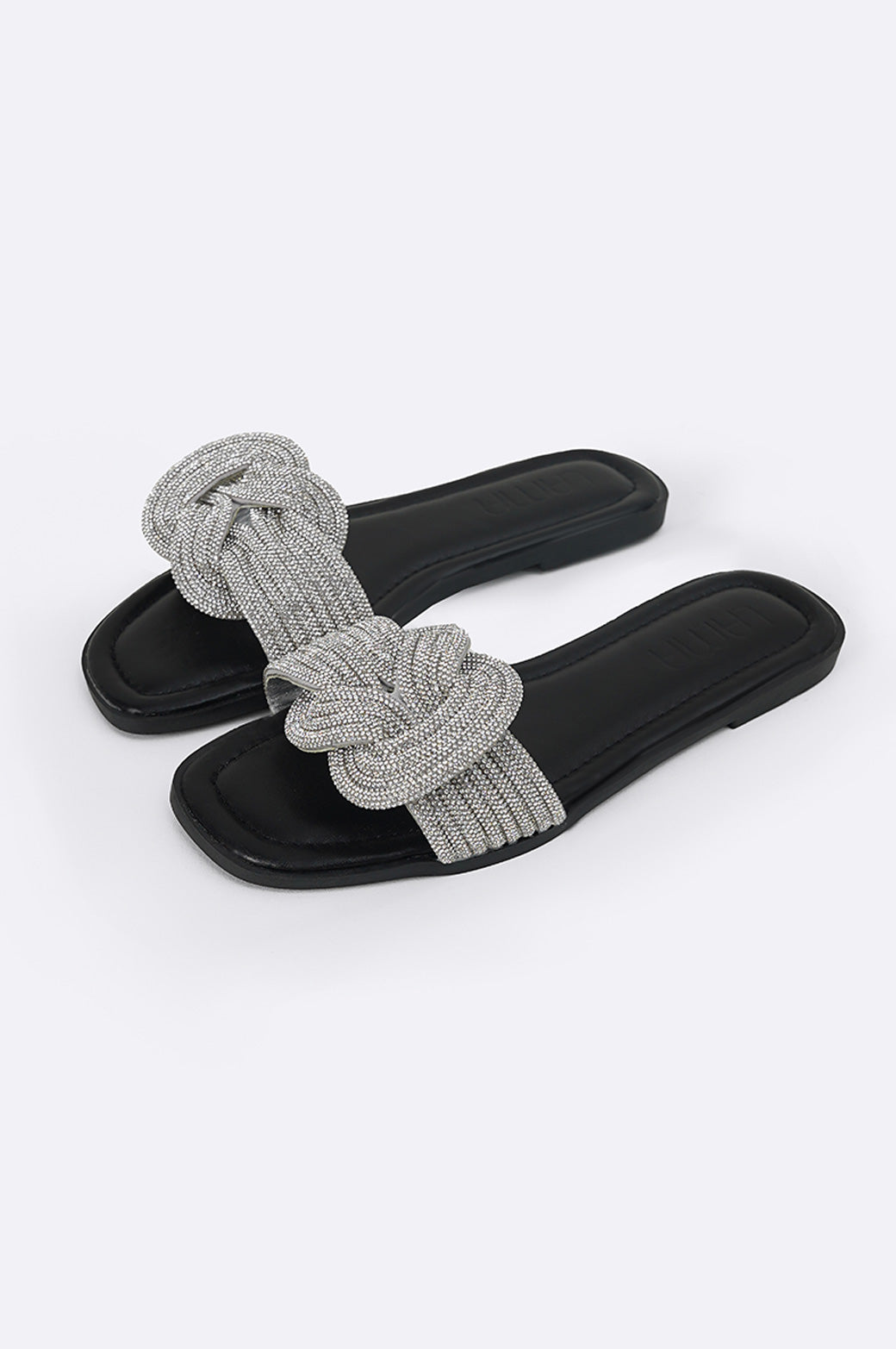 BLACK CRYSTAL KNOT SLIDES