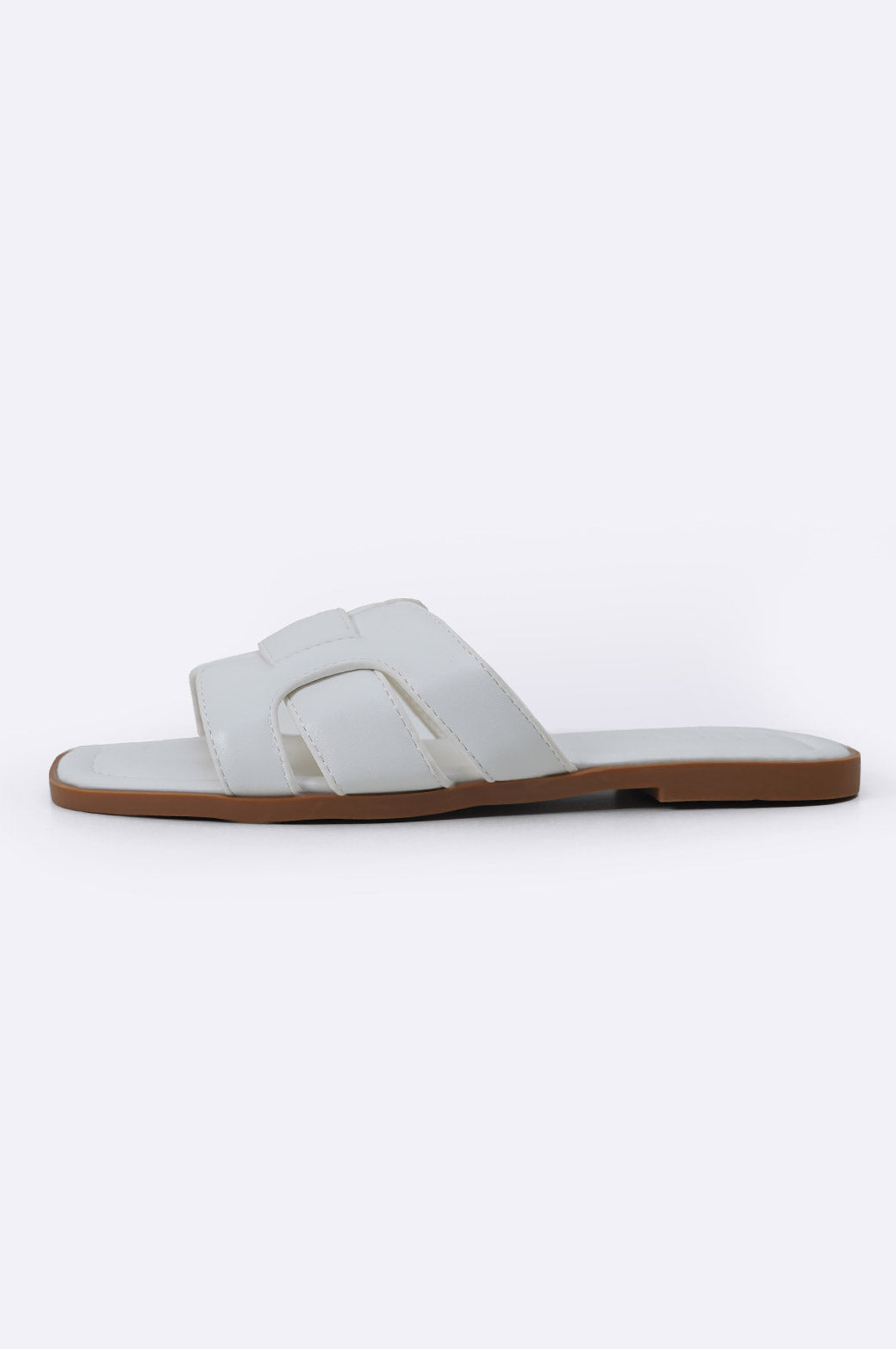 WHITE SUMMER WEAVE SLIDES