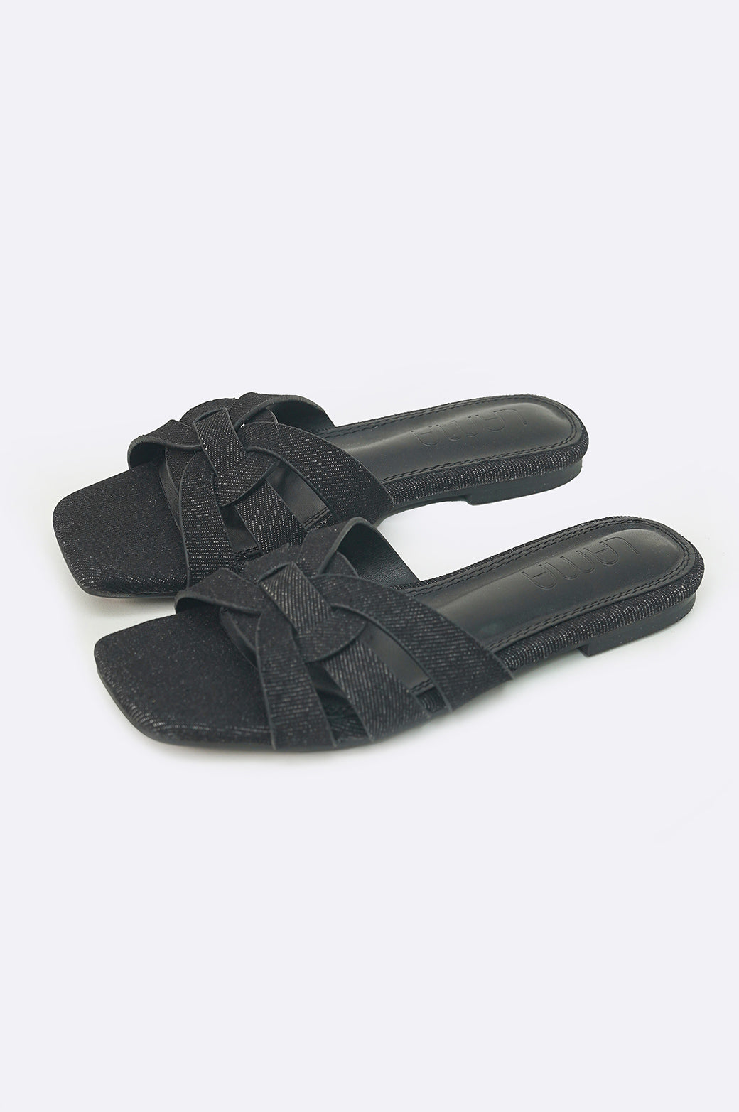 BLACK JODY DENIM SLIDES