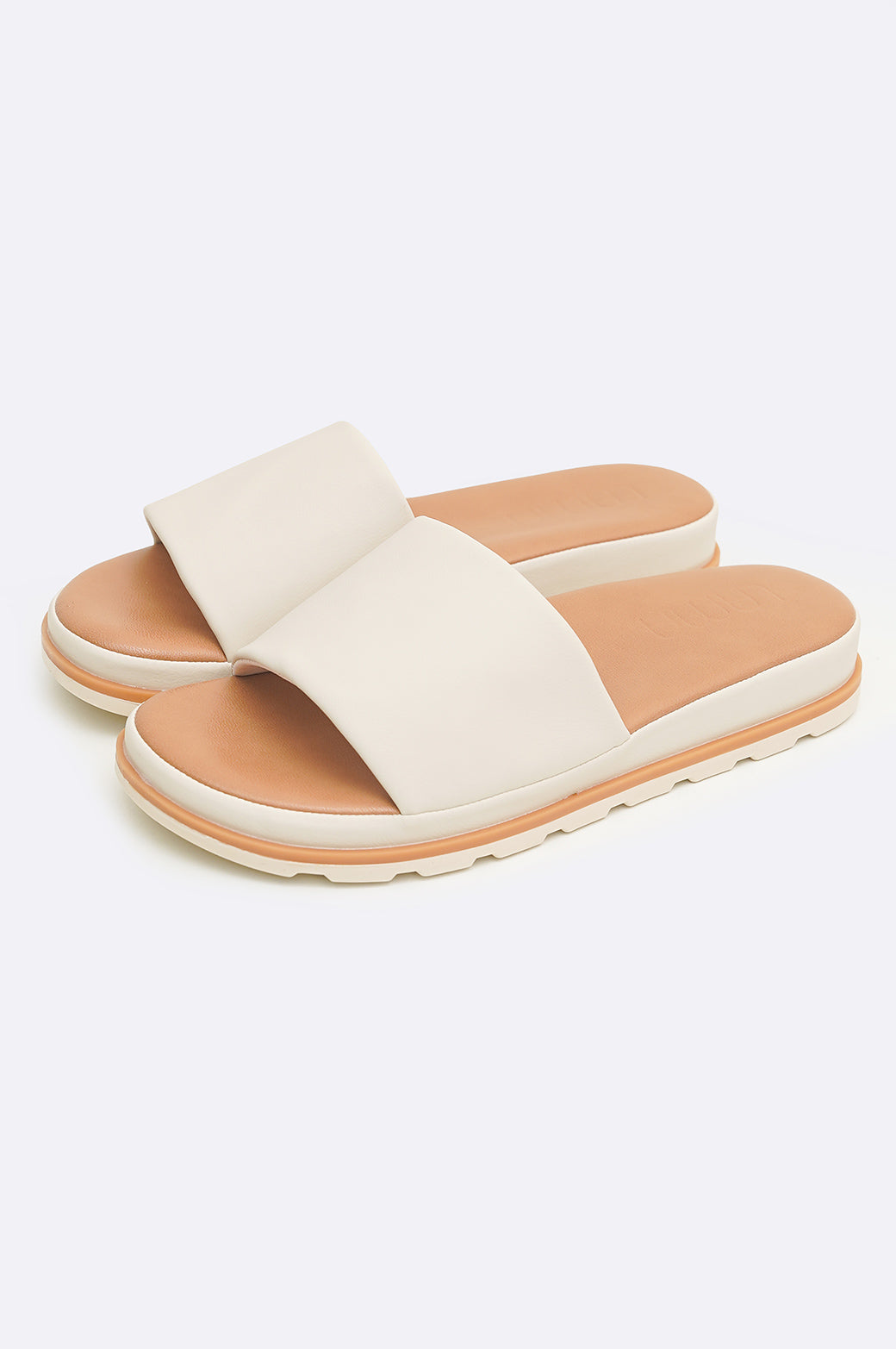 BEIGE COMFY PLATFORM SLIDES