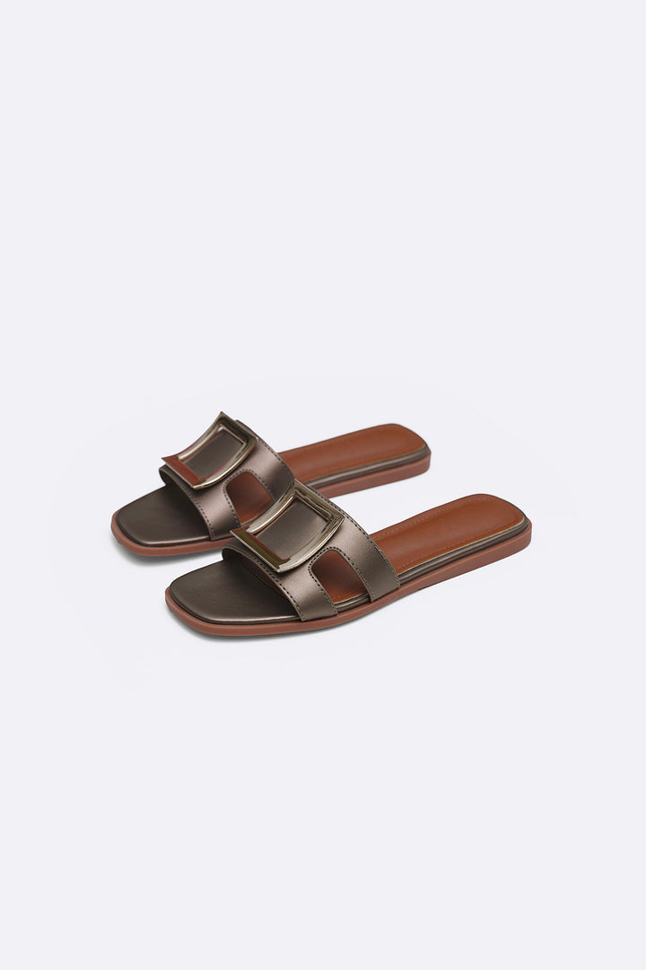 SQUARE BUCKLED SLIDES