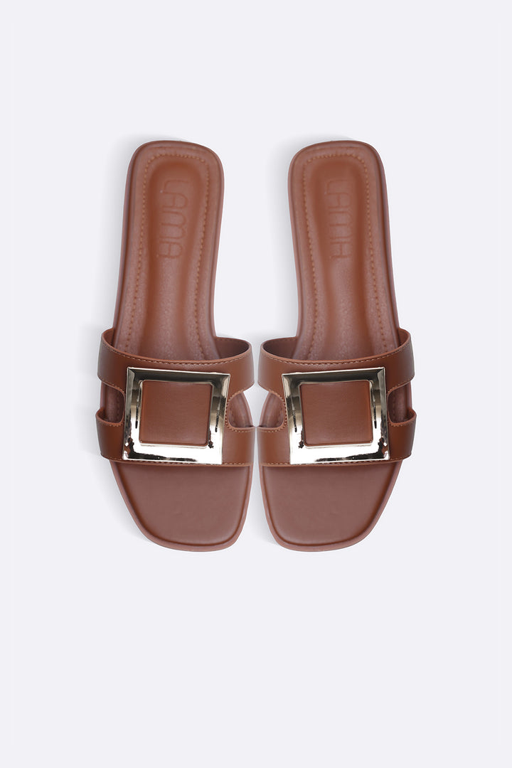 SQUARE BUCKLED SLIDES