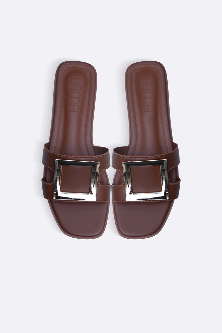 SQUARE BUCKLED SLIDES