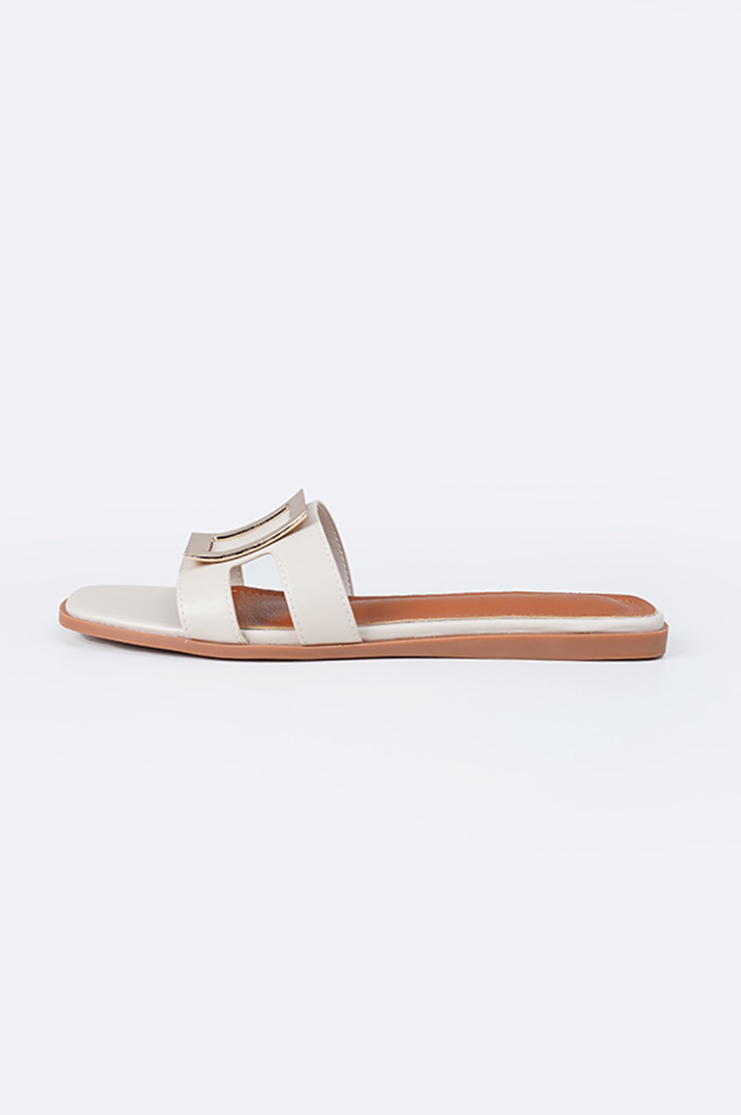 OFF WHITE SQUARE BUCKLED SLIDES