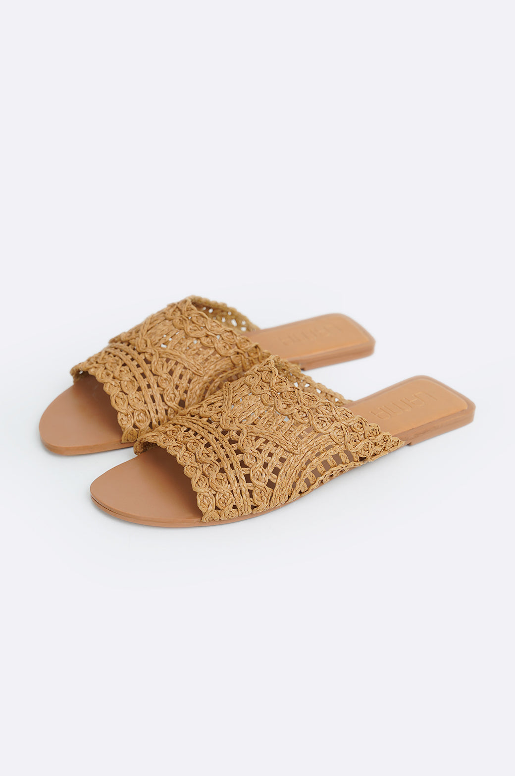 KHAKI RESORT STRAW SLIDE