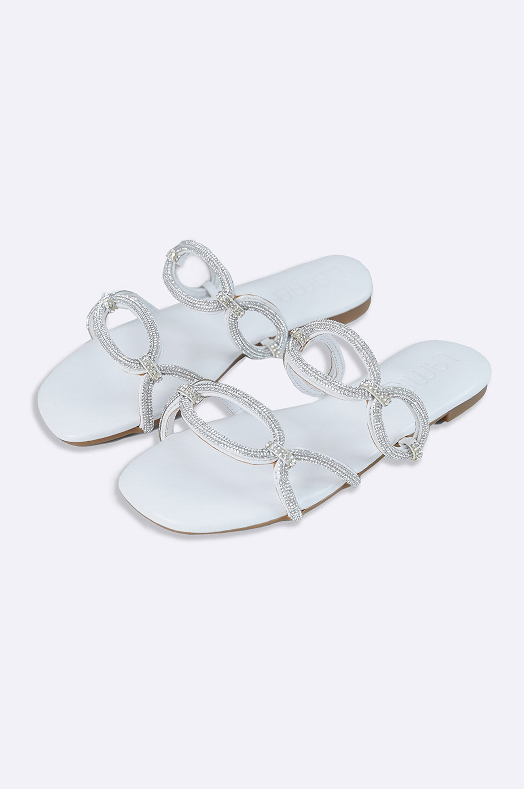 WHITE CRYSTAL CHAIN SLIDE