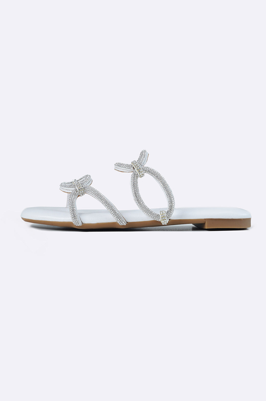 WHITE CRYSTAL CHAIN SLIDE