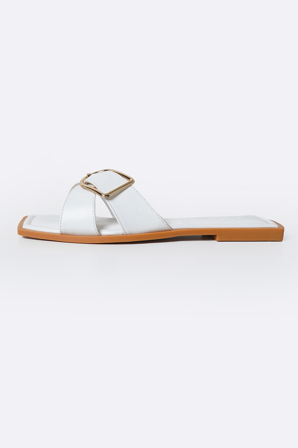 WHITE BASIC BUCKLE SLIDE