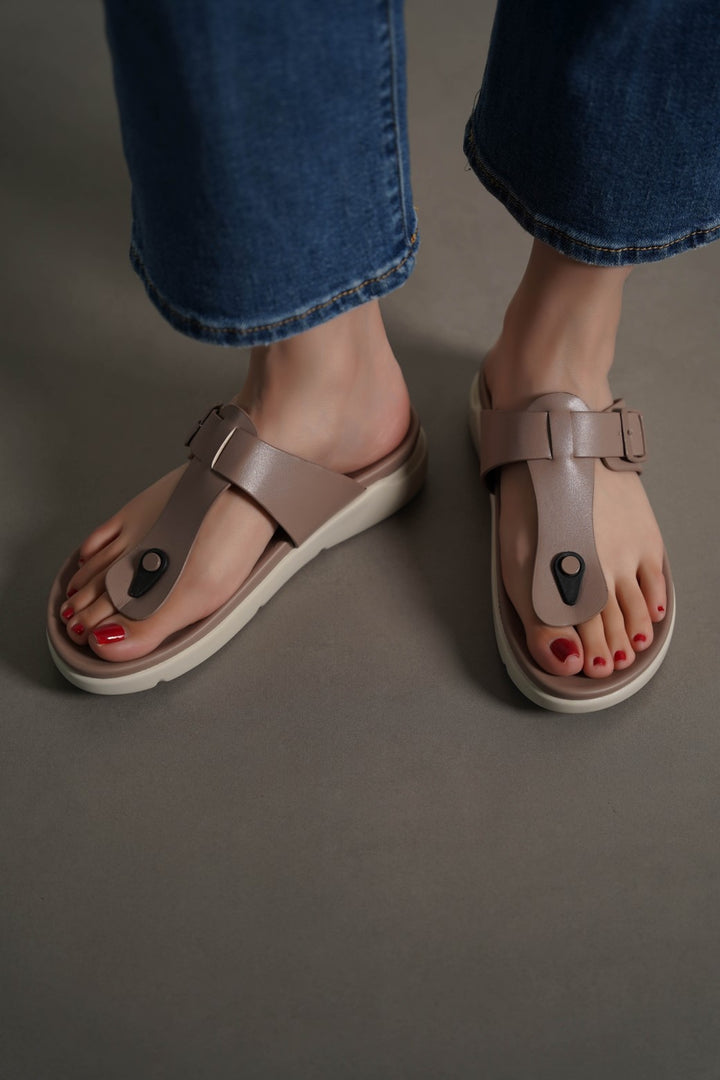 TAUPE MAMA FLY FLOPS