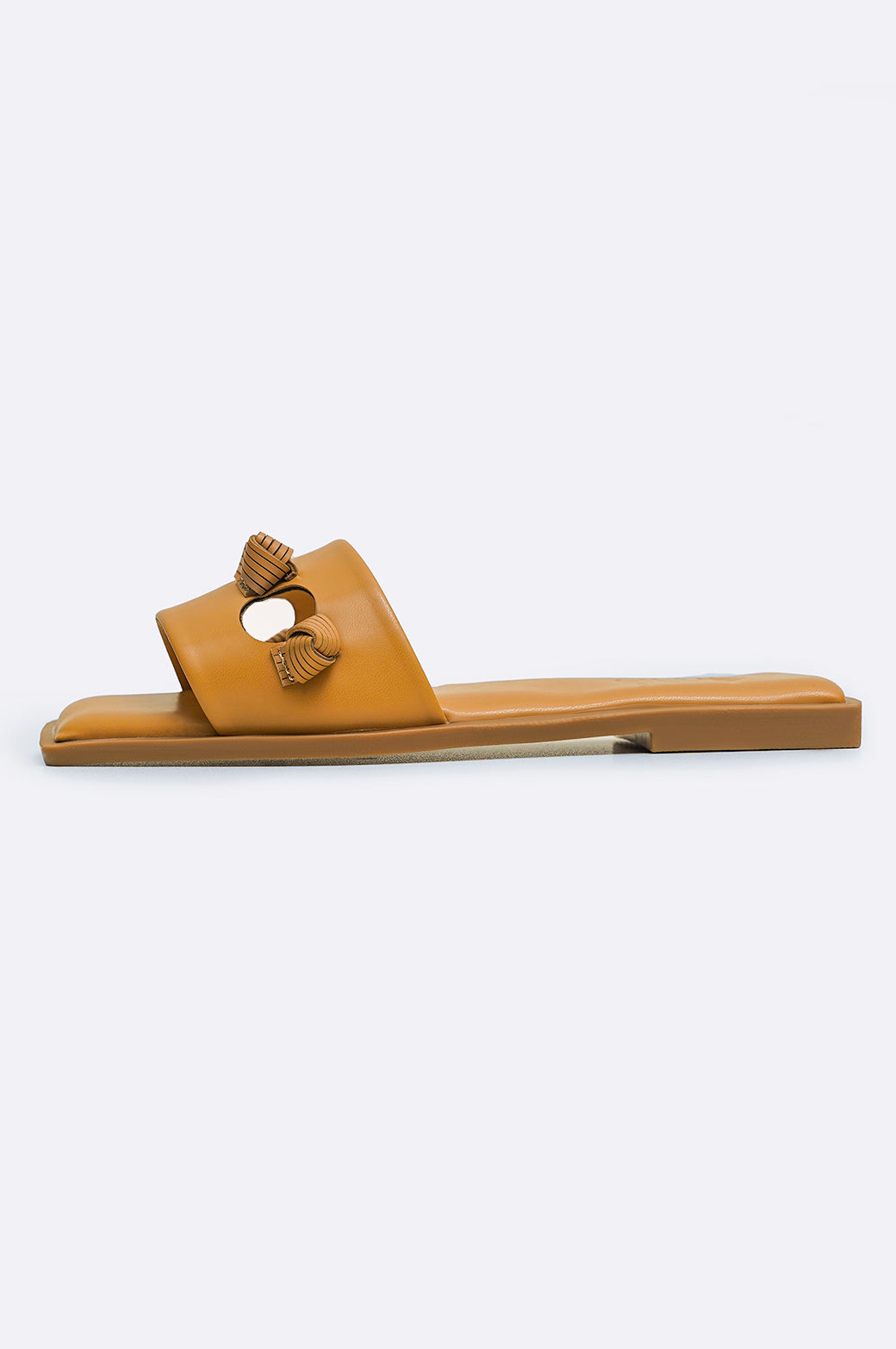 KHAKI CARLA KNOTTED SLIDES