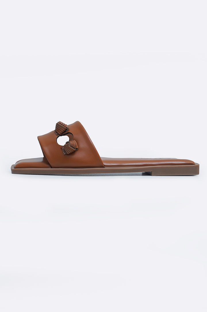 TAN CARLA KNOTTED SLIDES