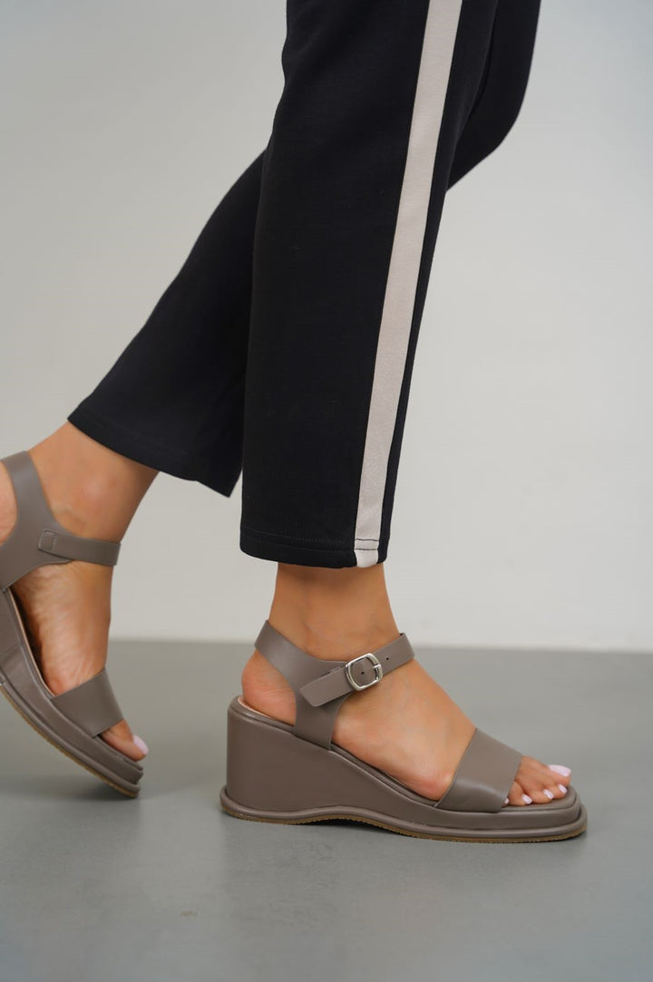 GREY WEDGE MAMA SANDALS