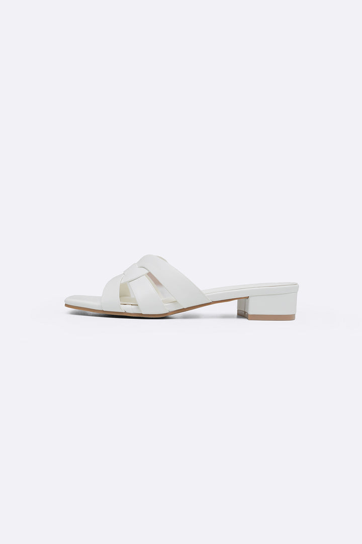 WHITE VENICE BLOCK HEEL