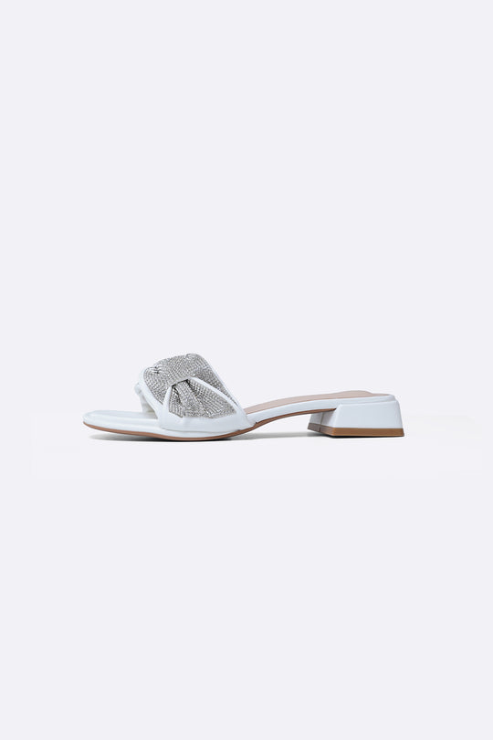 WHITE ZUMA BLOCK HEEL