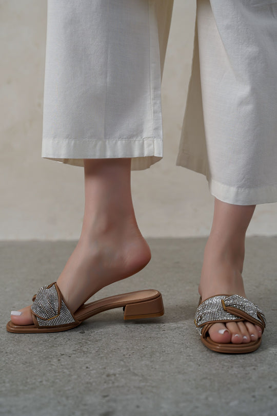 TAUPE ZUMA BLOCK HEEL