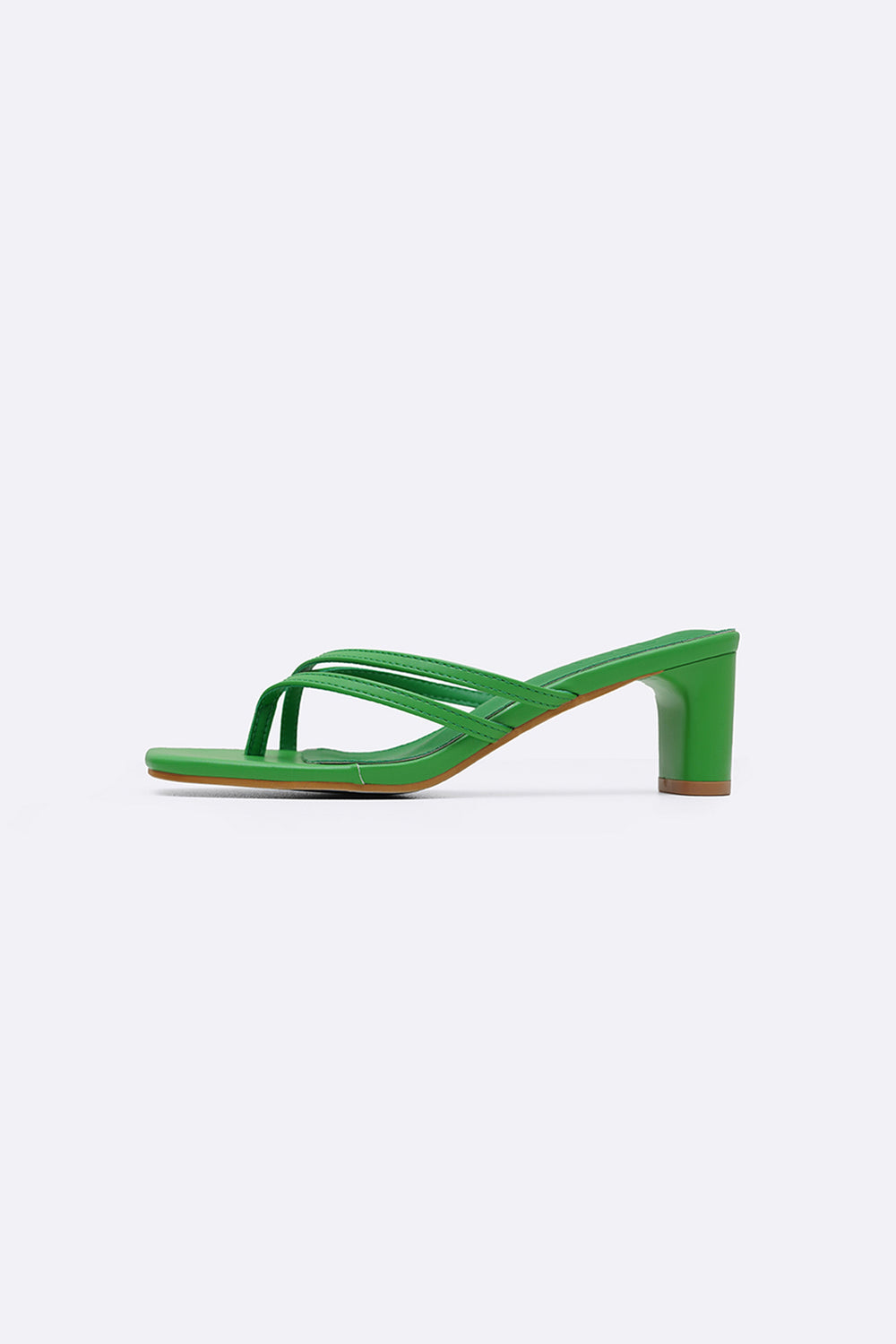 GREEN EDITORIAL BLOCK HEEL