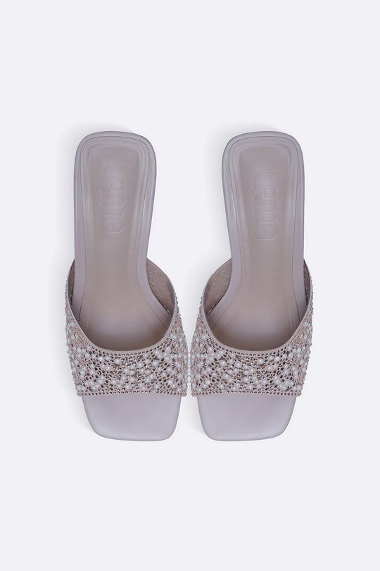 NUDE GLITTER BEAD STILETTOS