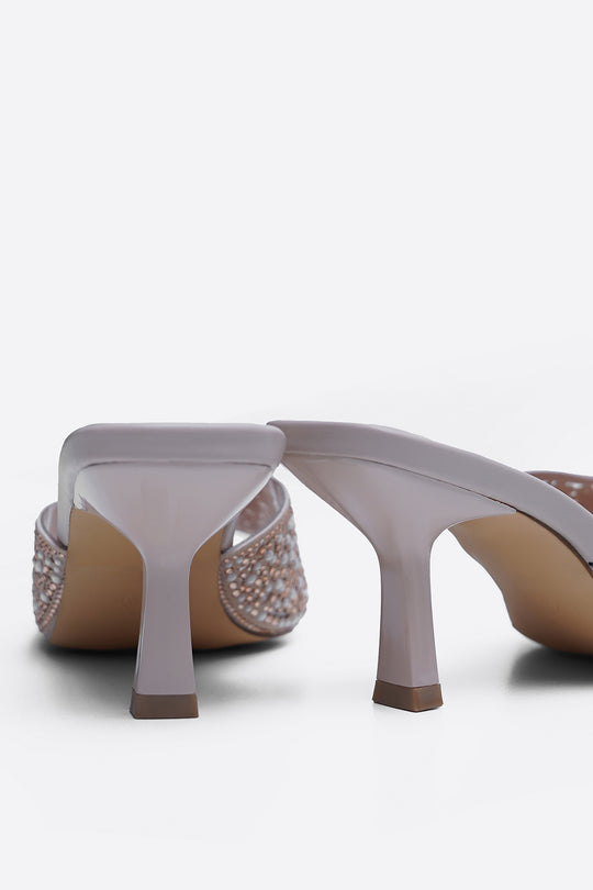 NUDE GLITTER BEAD STILETTOS