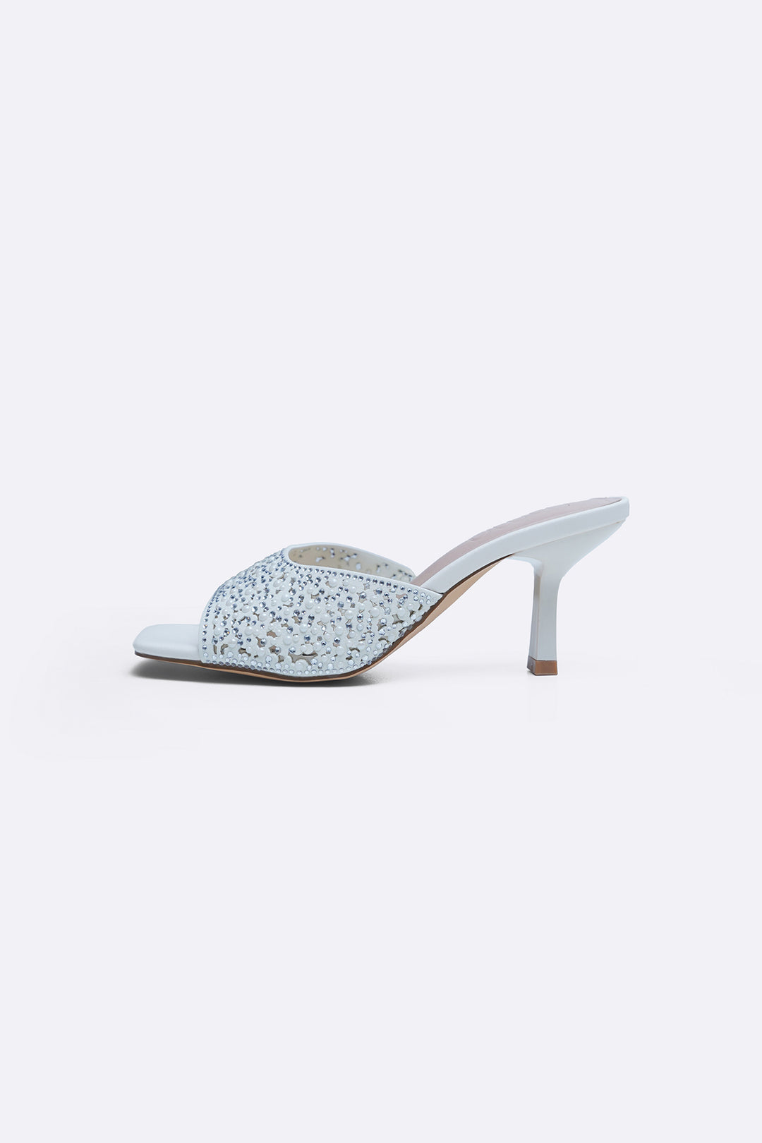 WHITE GLITTER BEAD STILETTOS