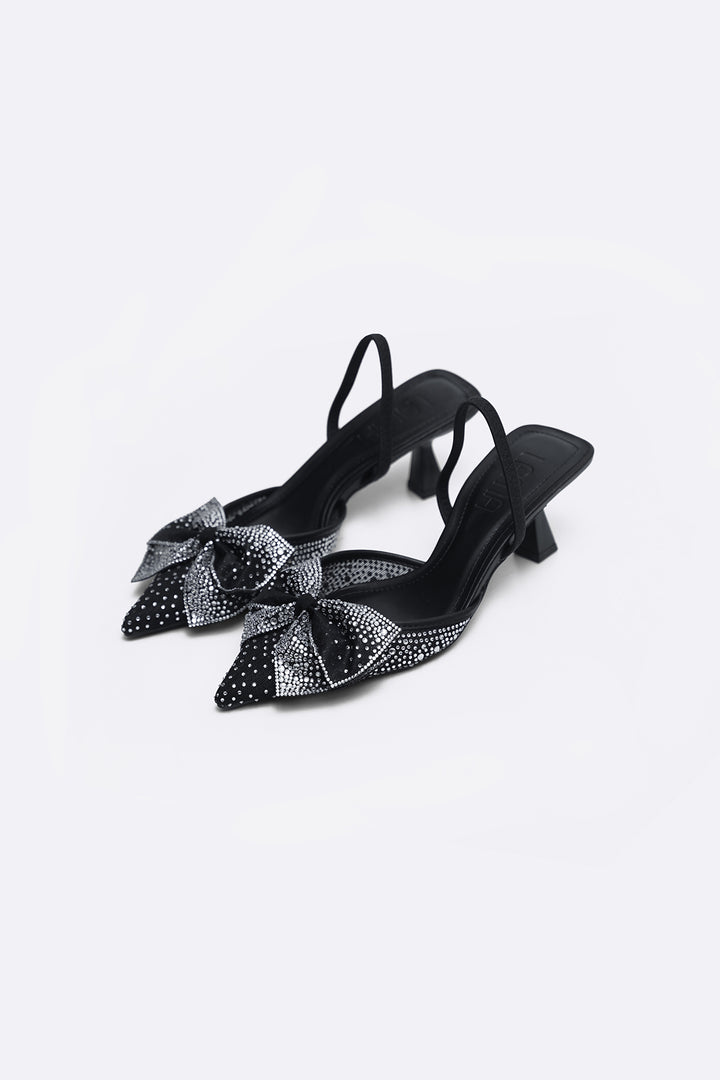 BLACK COCKTAIL HEELS