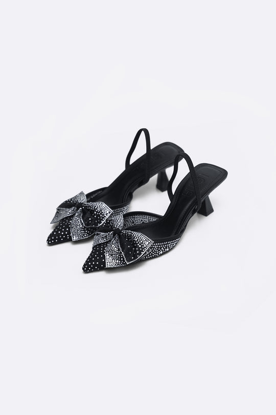 BLACK COCKTAIL HEELS