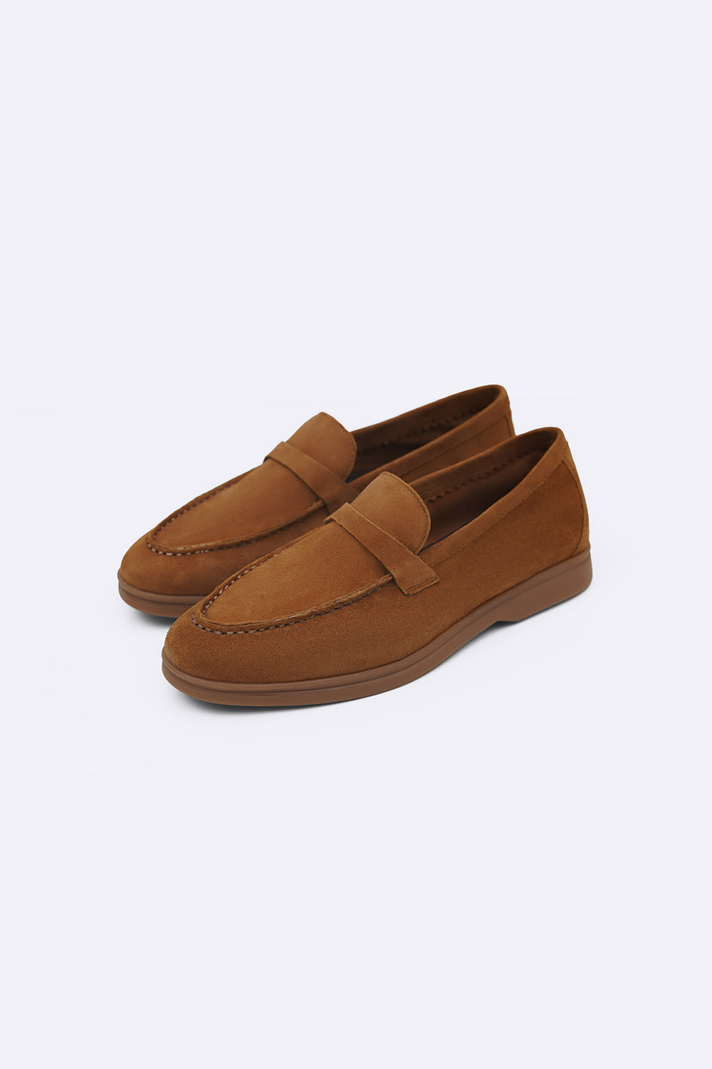 CARAMEL PALM & PEBBLE LEATHER LOAFERS