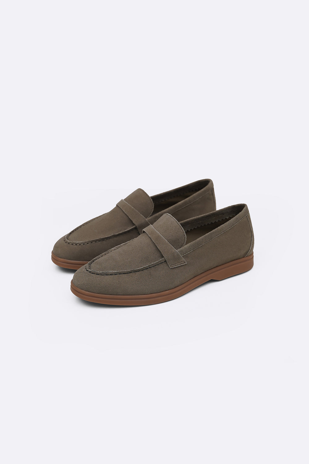 MINT PALM & PEBBLE LEATHER LOAFERS