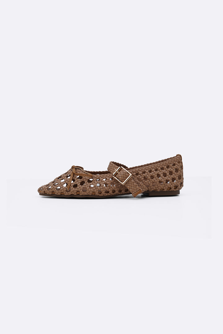 KHAKI ASHBY WOVEN PUMPS