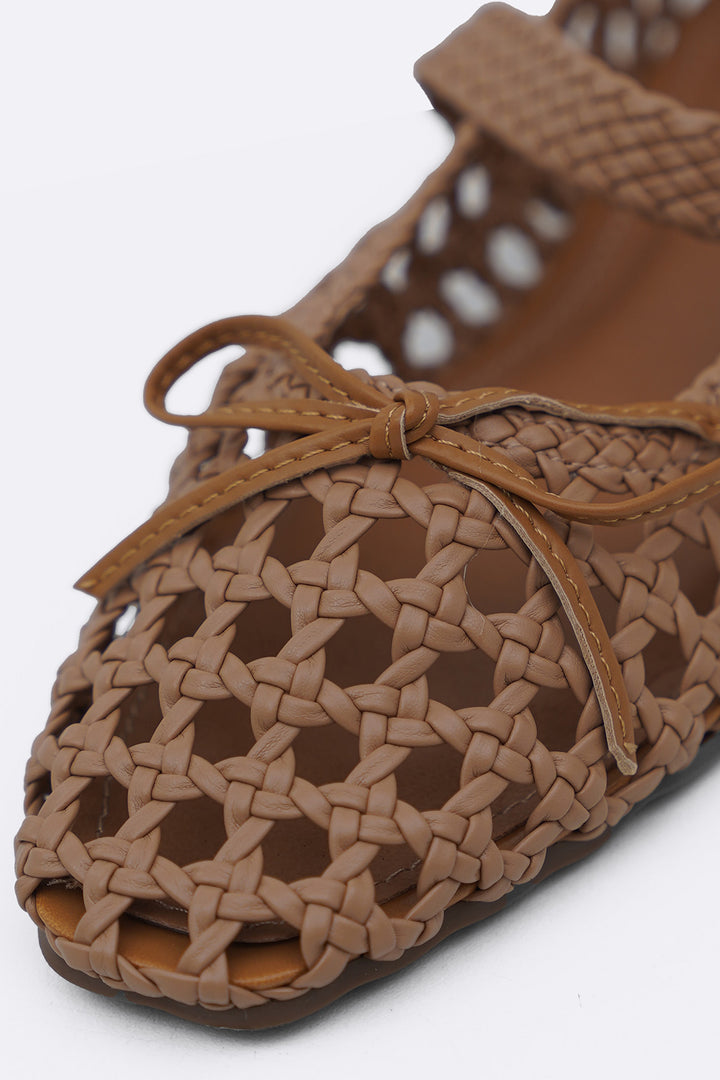 KHAKI ASHBY WOVEN PUMPS
