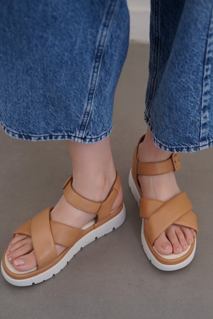TAN SOFT LEATHER MAMA SANDALS