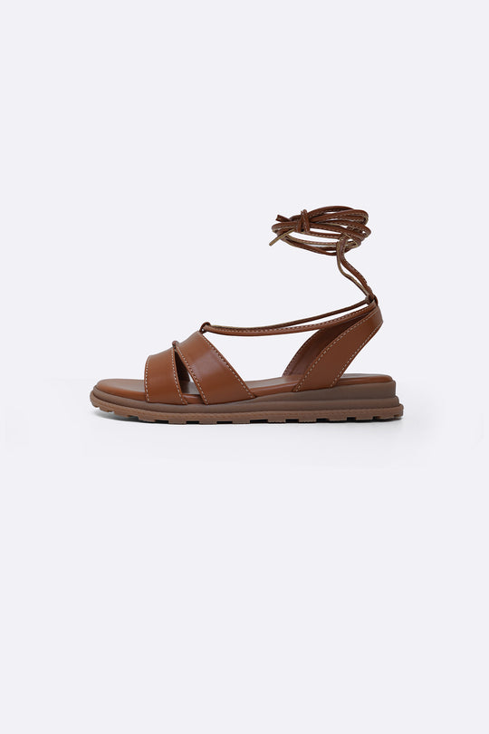 TAN SOFT GLADIATOR SANDALS