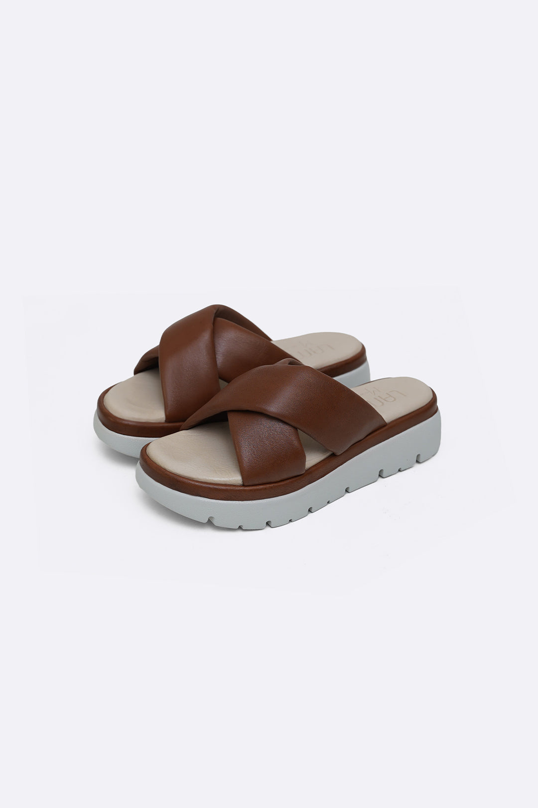 LEATHER MAMA CROSS SLIDES