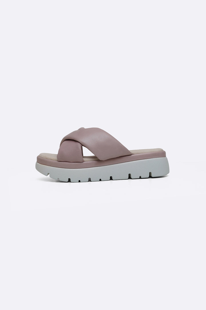 LEATHER MAMA CROSS SLIDES