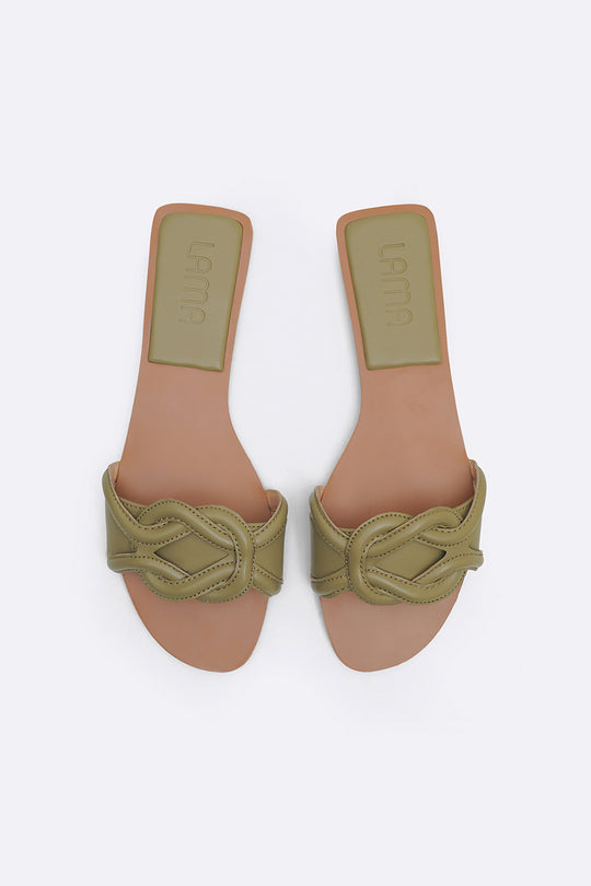 OLIVE MAUI STITCH SLIDES