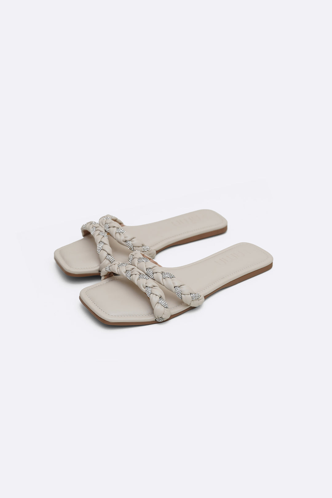 CRYSTAL BRAIDED SLIDES