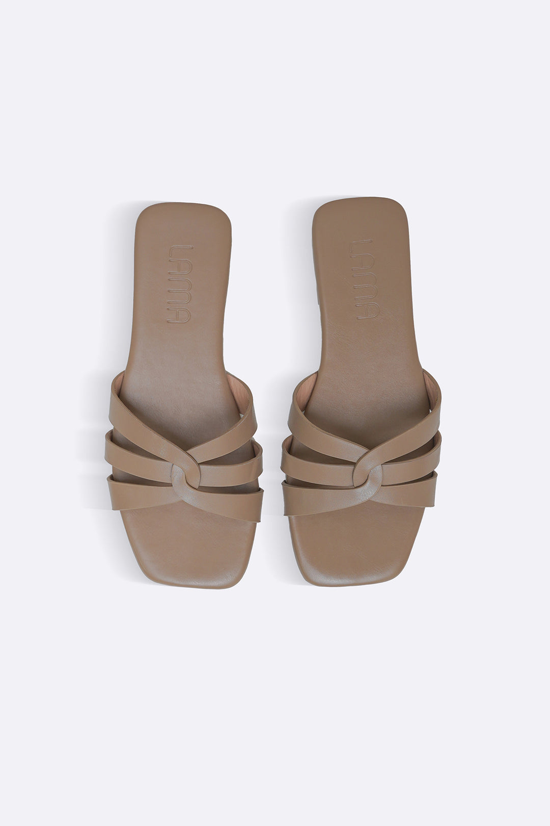 BEIGE MINIMAL STRAPPY SLIDES