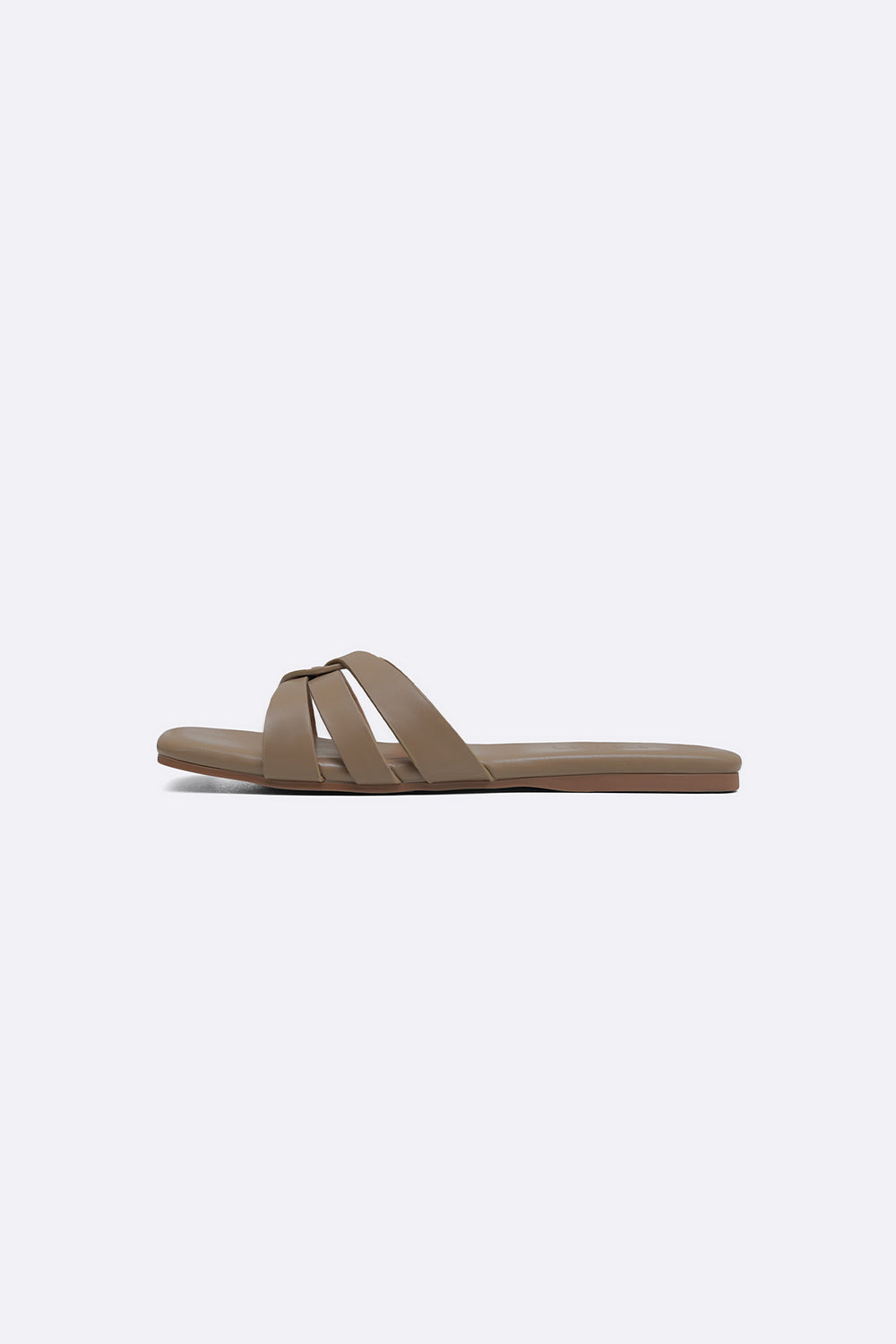 BEIGE MINIMAL STRAPPY SLIDES