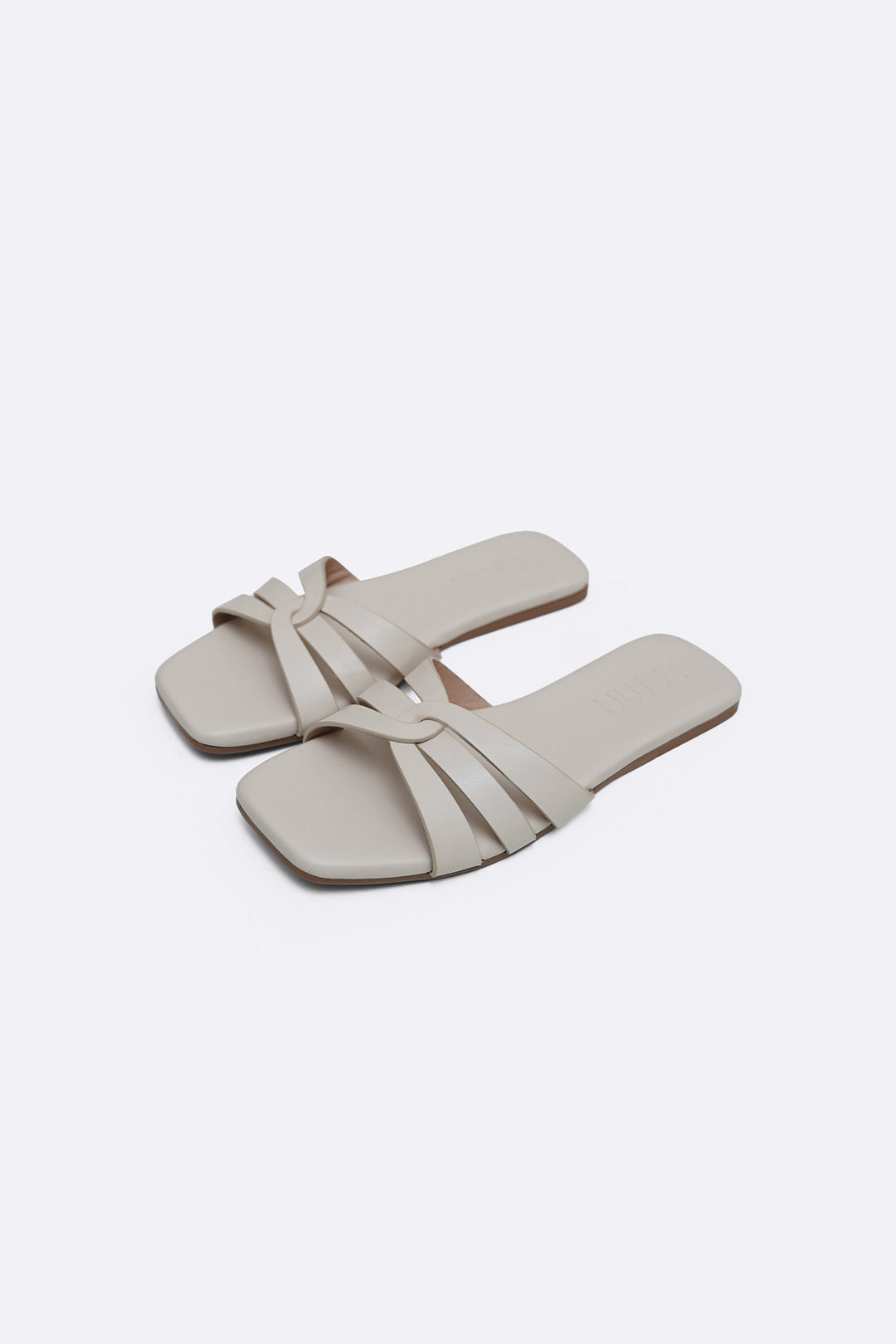 WHITE MINIMAL STRAPPY SLIDES