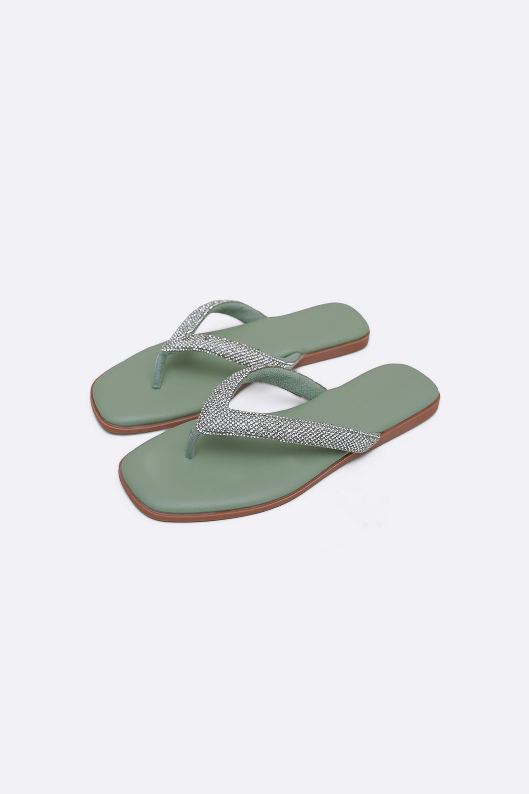 MINT CRYSTAL FLIP FLOPS