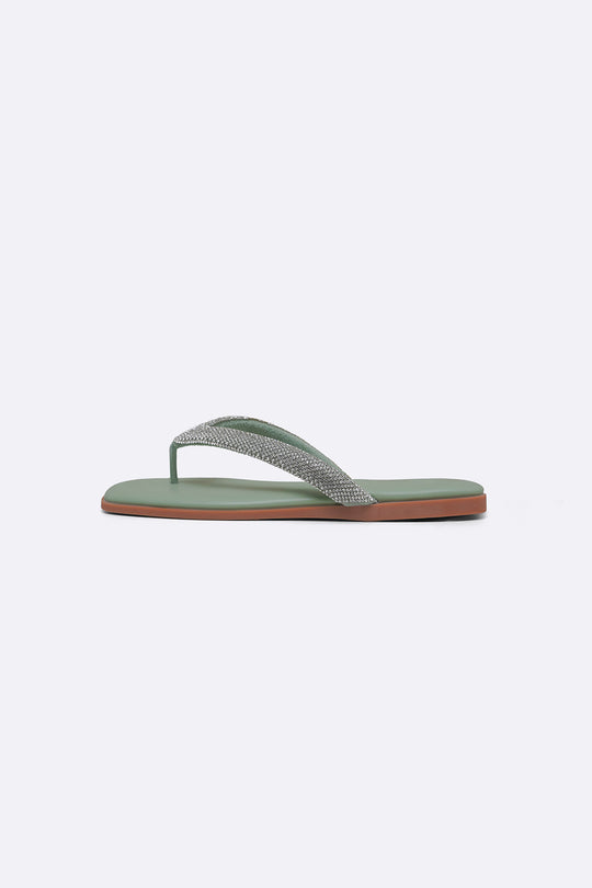 MINT CRYSTAL FLIP FLOPS