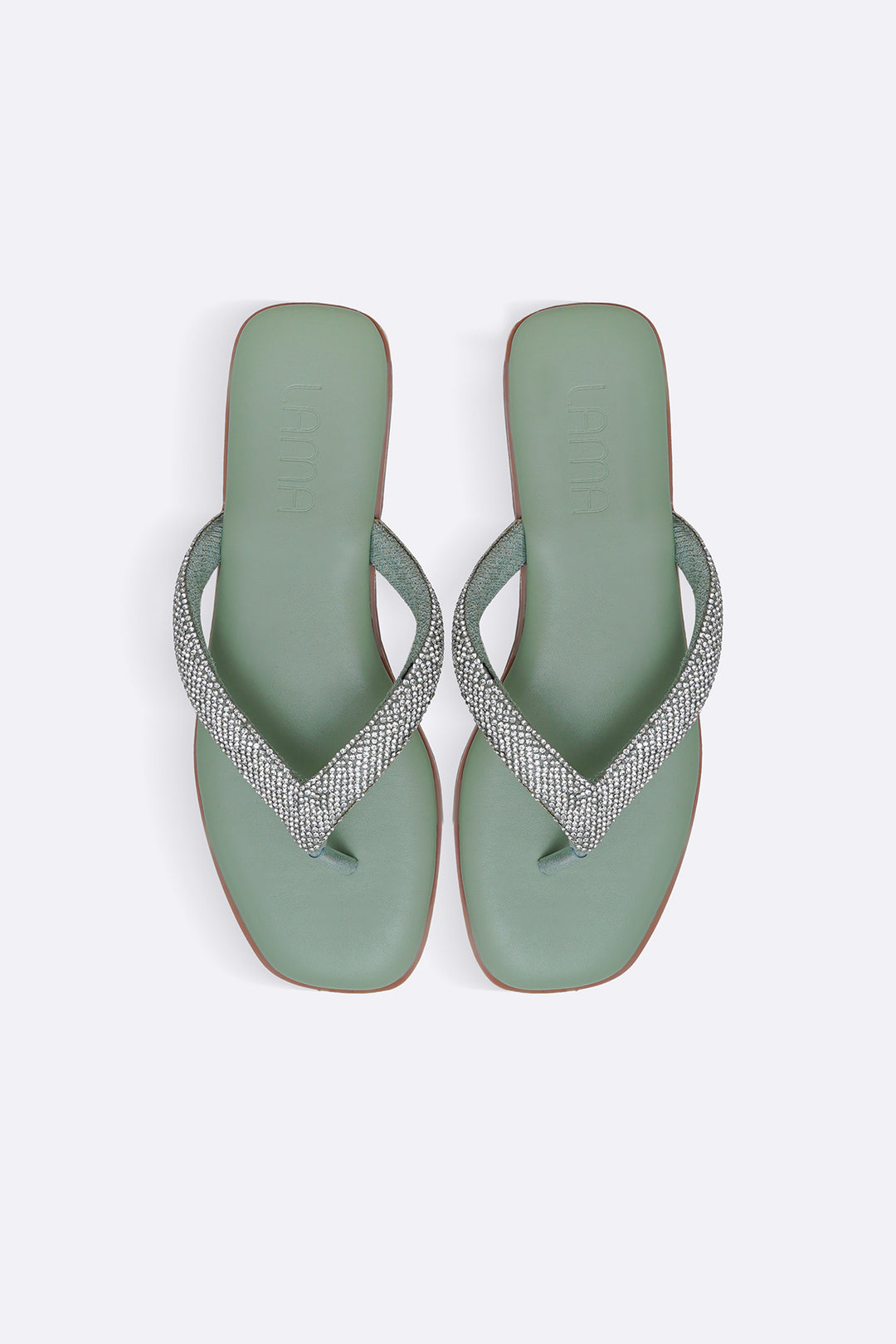 MINT CRYSTAL FLIP FLOPS