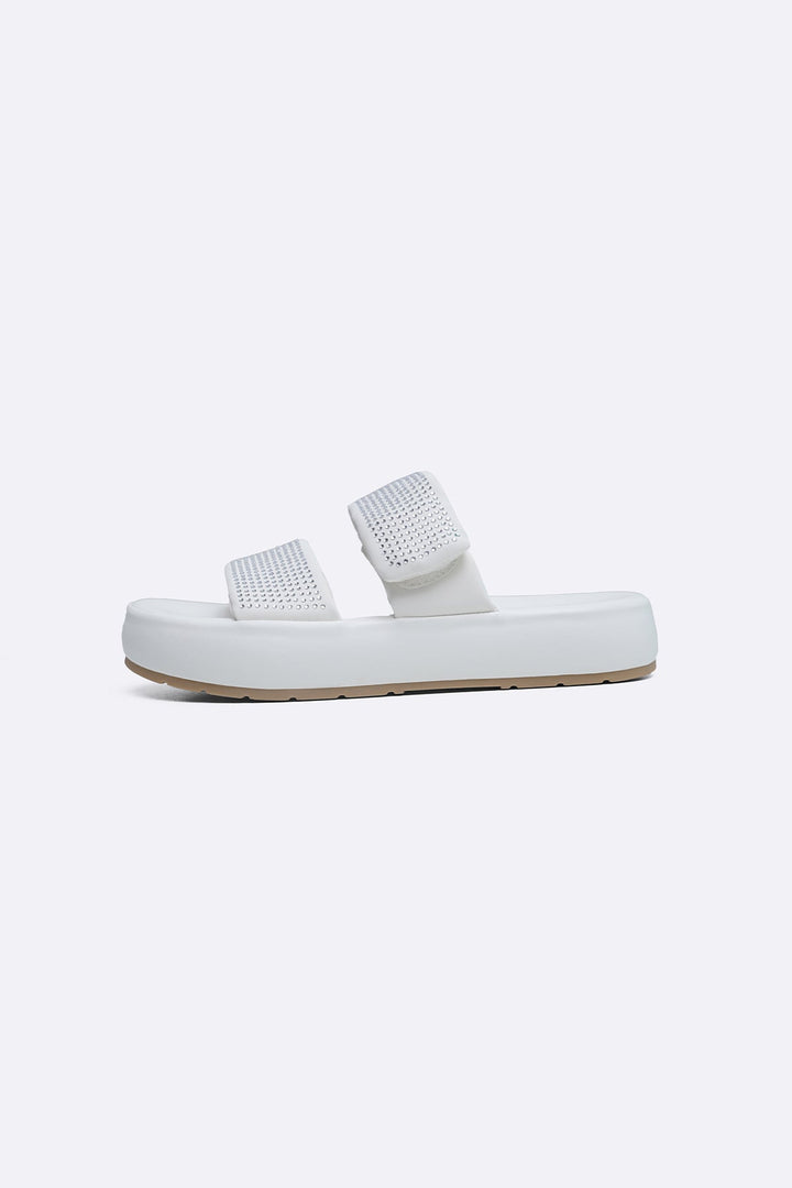 WHITE SPARKLE MAMA SLIDES