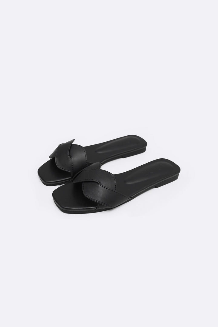 BLACK TRENTO STITCH SLIDES