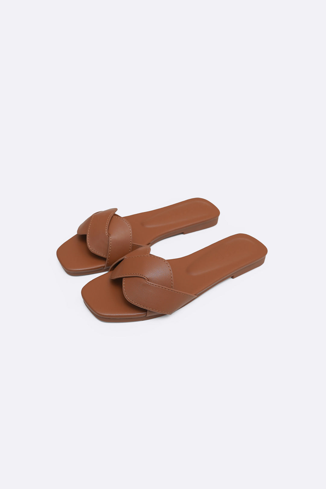 BROWN TRENTO STITCH SLIDES