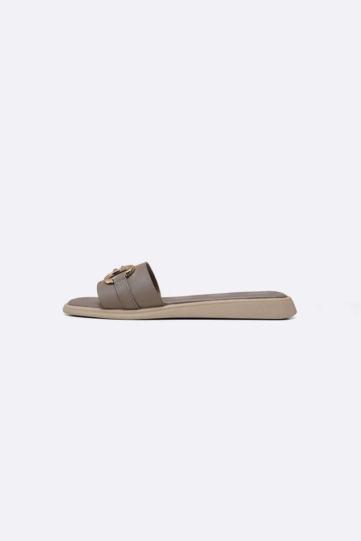 MAUVE GREY COMFY BUCKLE SLIDES