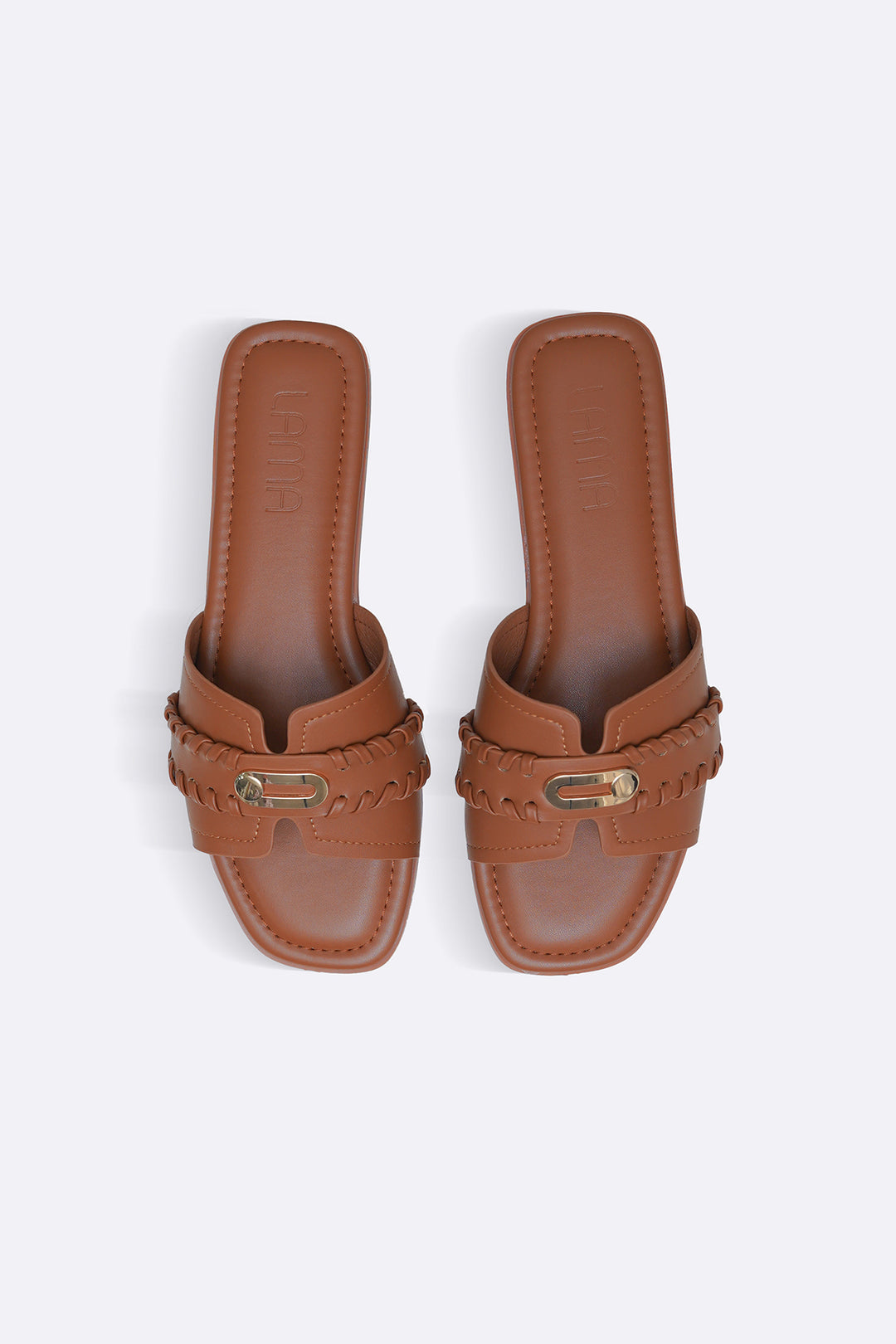 BROWN WHIPSTITCH SLIDES