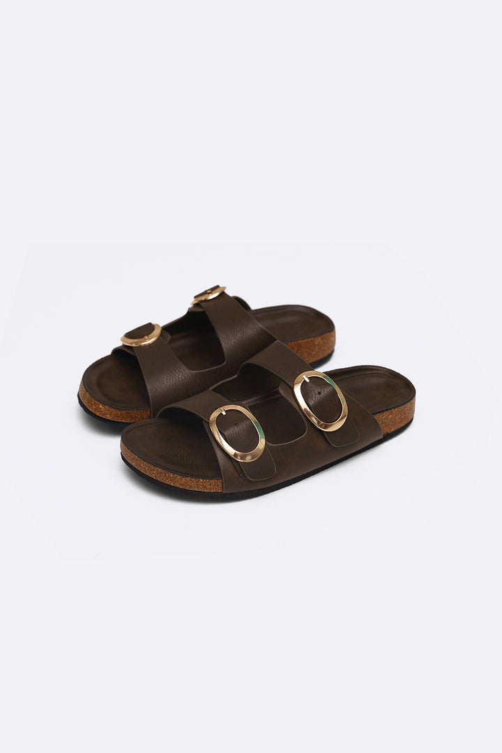 BROWN ADJUSTABLE CUSHIONED SLIDES